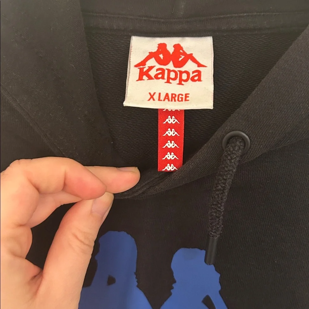 🛍 2/$18 Kappa Hooded Sweatshirt‎ in Black Large - Men's/Unisex